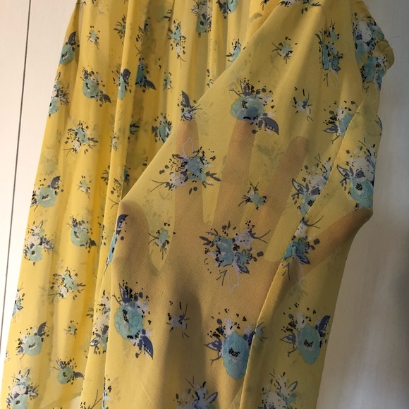 Rue21 yellow floral sheer tank top - Picture 4 of 4